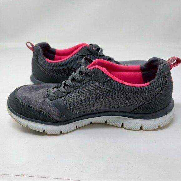 Skechers Gray And Pink Memory Foam Sneakers slip on 59872S size 6.5 - Picture 7 of 13